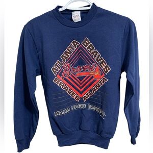 NEW Vintage 1993 Atlanta Braves MLB Baseball Crewneck Sweater Size Youth Medium